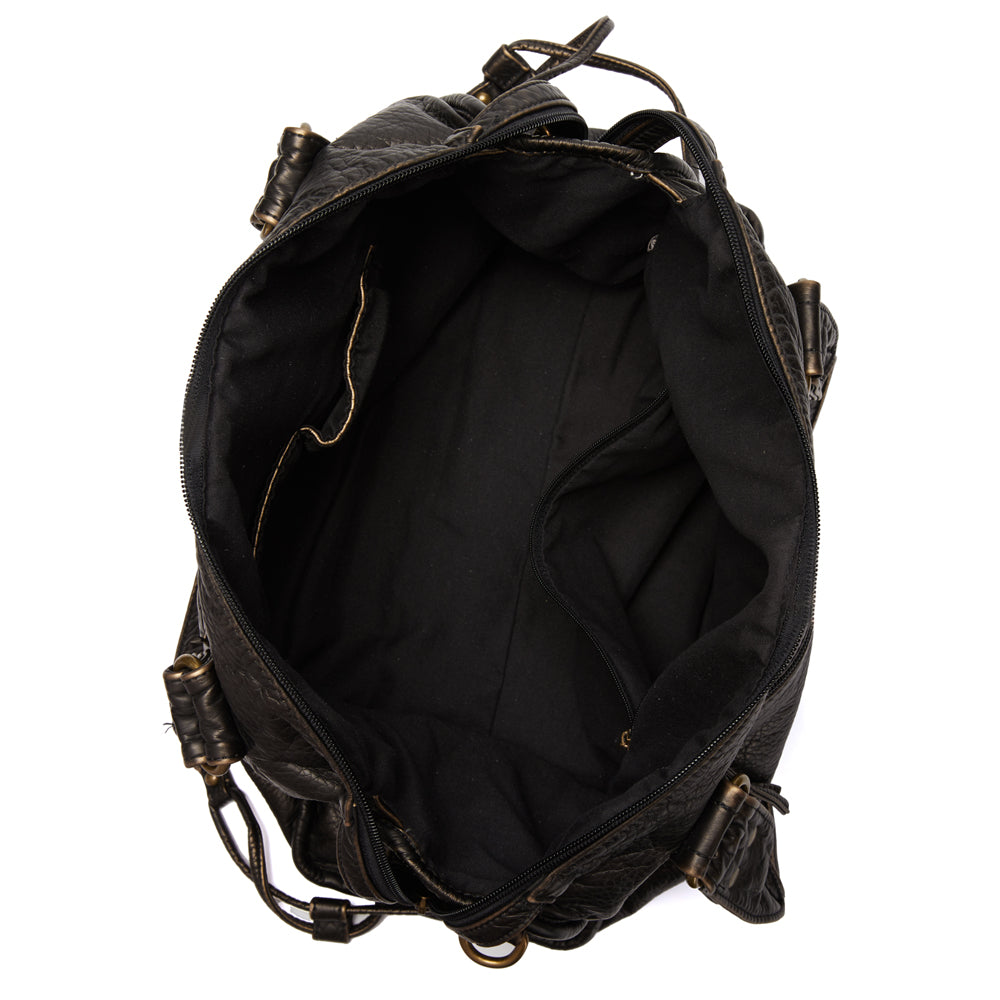 Luxe Zwarte Leren Handtas Dames – Tijdloos Design & Ruime Schoudertas