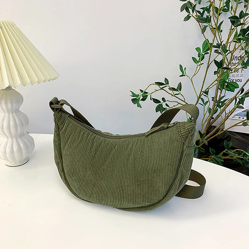 Corduroy Crossbody Tas – Trendy, Licht & Comfortabel
