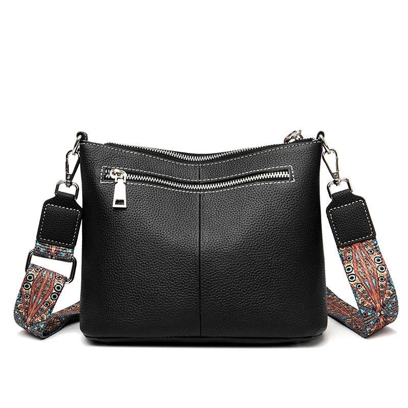 Schoudertas & Crossbody Bag β Zwart | Dames Handtas met Brede Band