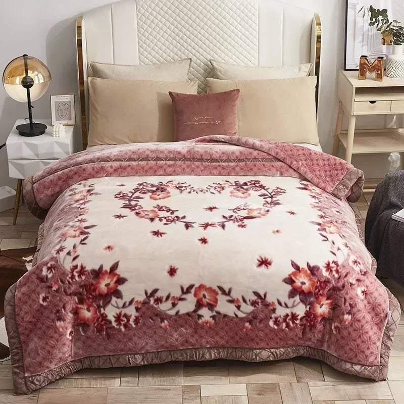 Luxe Fleece Deken met Bloemenprint – Extra Zacht en Warm voor Winter