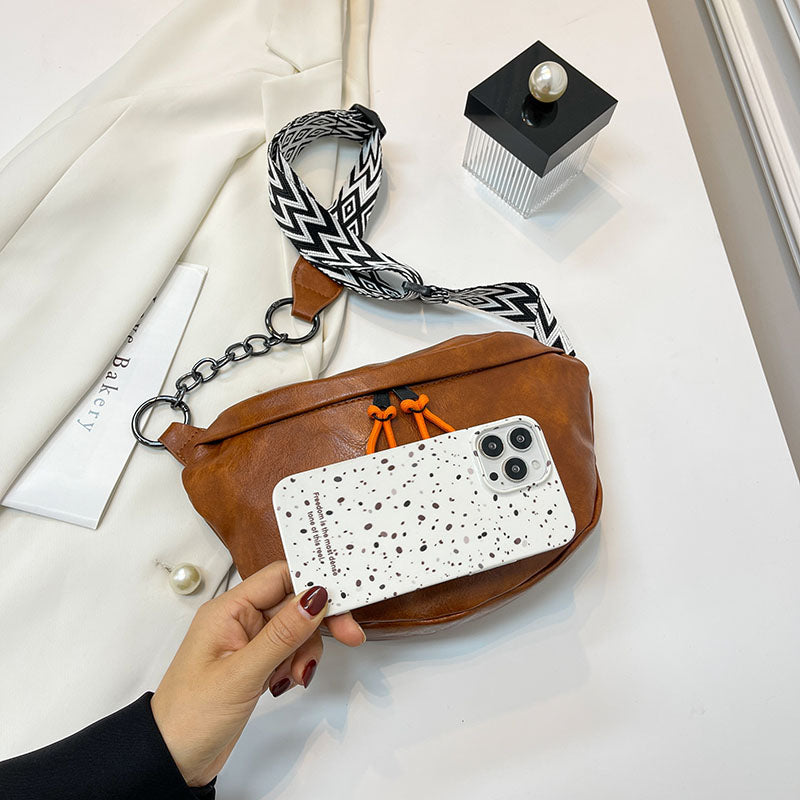 Dames Heuptas met Ketting – Stijlvolle Crossbody Tas van Kunstleer