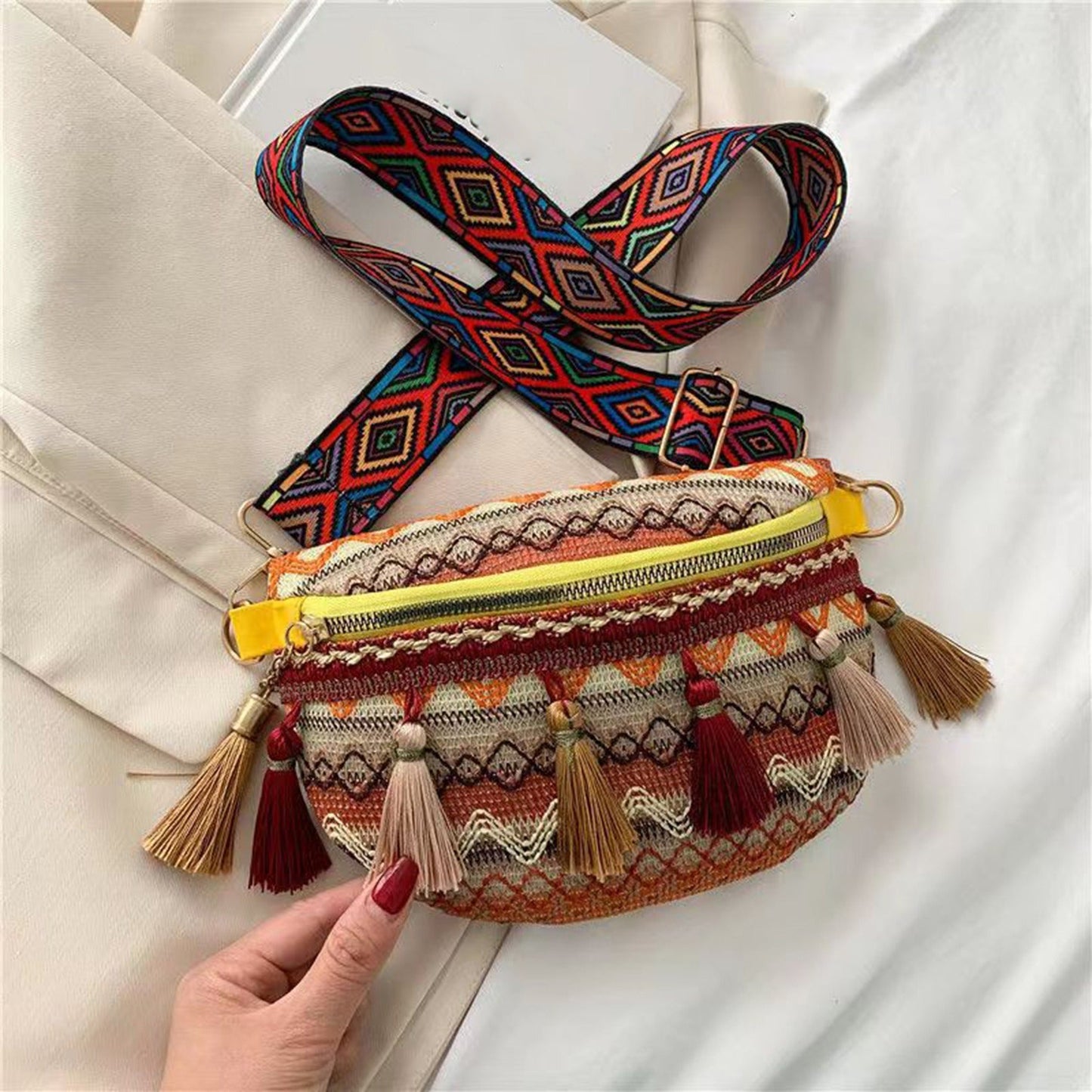 Bohemian Crossbody Tas – Kleurrijk, Uniek & Comfortabel