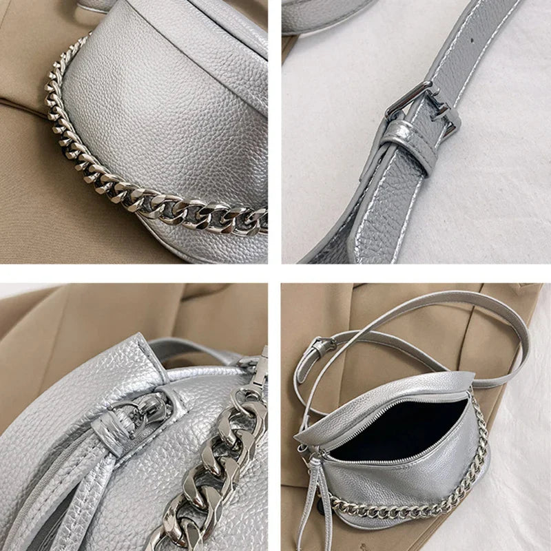 Trendy Crossbody Heuptas met Schakelketting – Chic & Praktisch