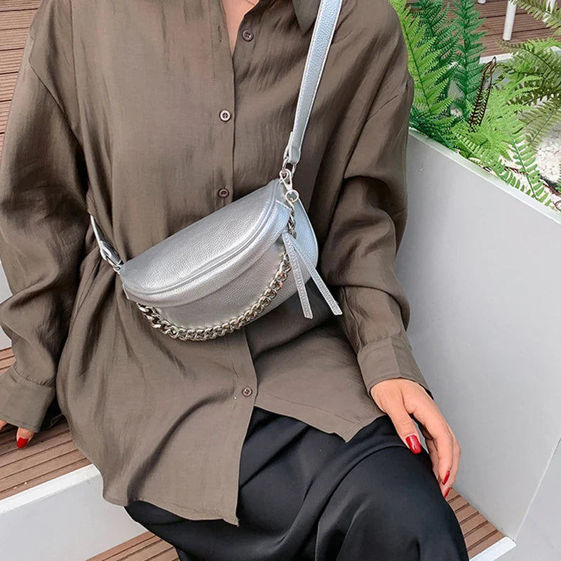 Trendy Crossbody Heuptas met Schakelketting – Chic & Praktisch