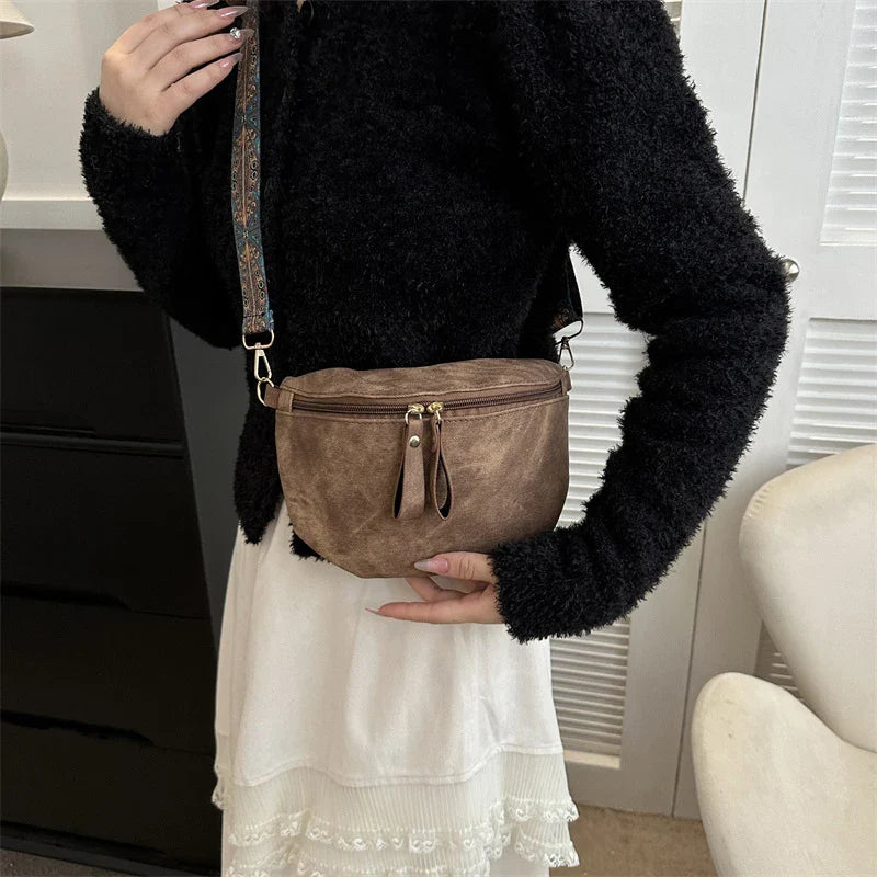 Crossbody Tas met Brede Schouderband – Boho Chic Schoudertas