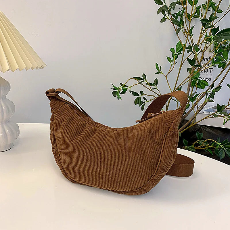 Corduroy Crossbody Tas – Trendy, Licht & Comfortabel