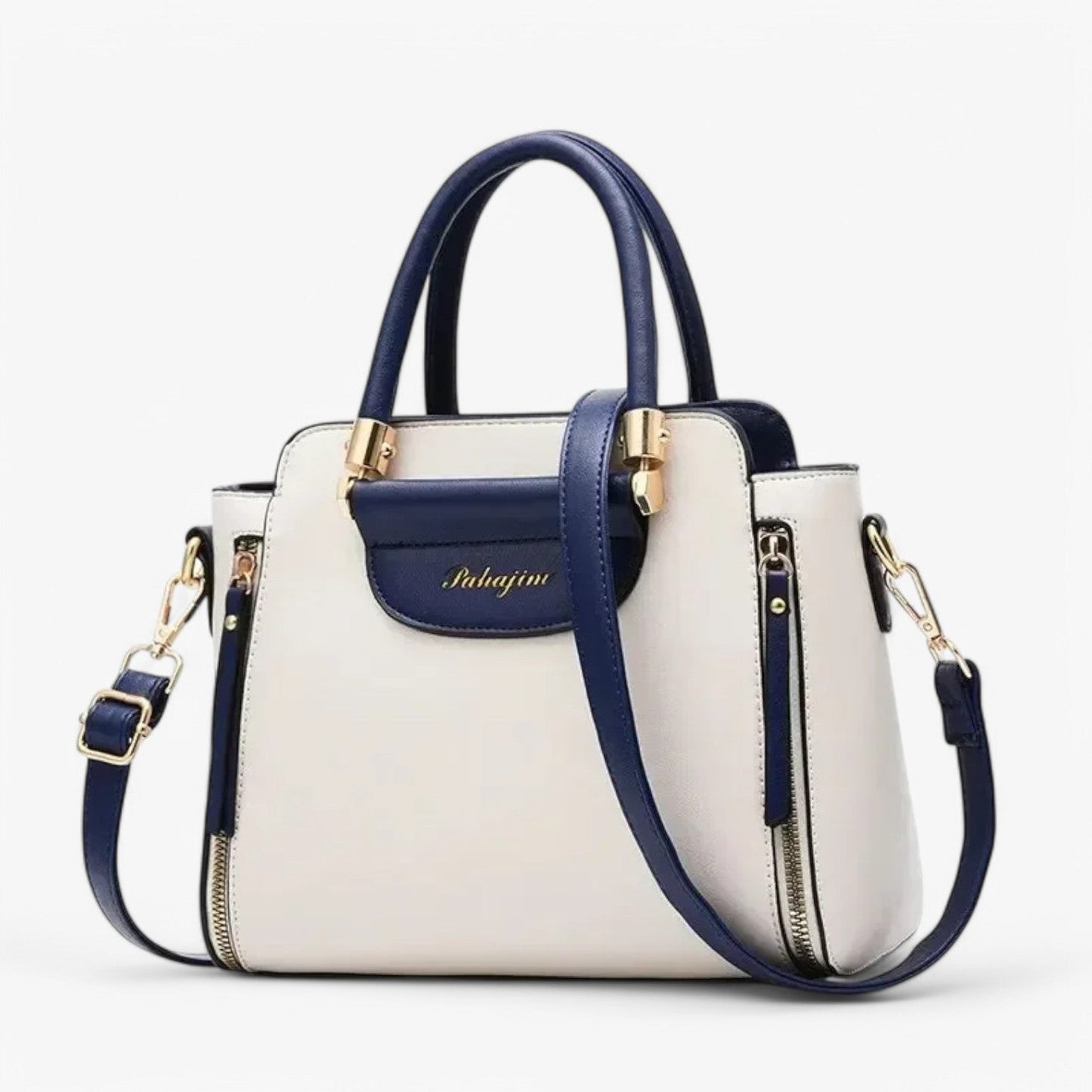 Chique Handtas met Contrastkleuren – Stijlvol & Functioneel
