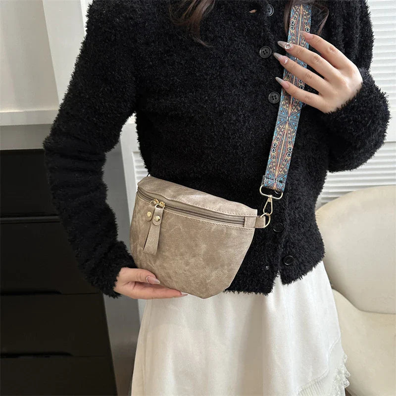 Crossbody Tas met Brede Schouderband – Boho Chic Schoudertas