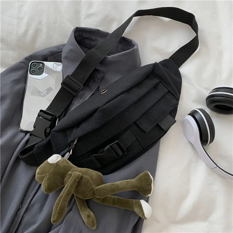 Trendy Crossbody Heuptas met Sleutelhanger – Ruime Schoudertas