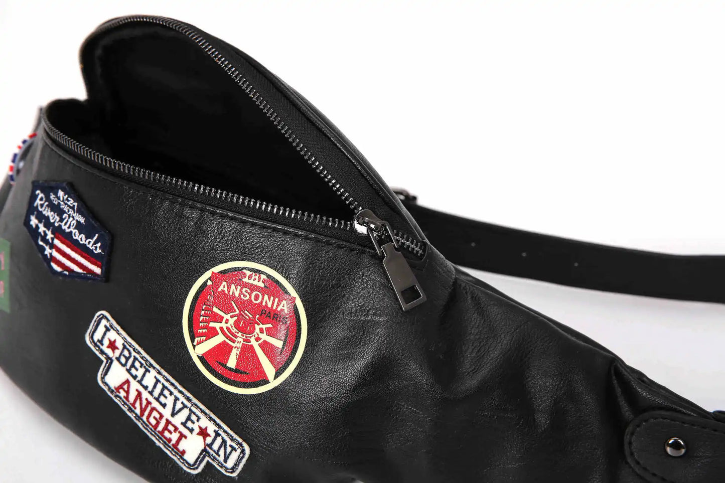 Trendy Crossbody Heuptas met Patches – Unieke Schoudertas voor Casual Look