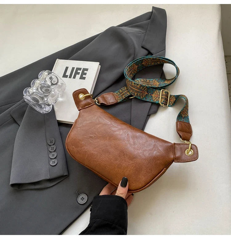 Leren Crossbody Heuptas – Luxe Schoudertas met Brede Band