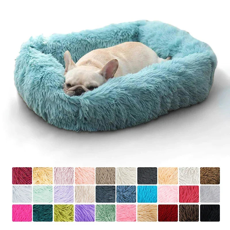 Donut Hondenmand & Kattenmand – Zachte Fluffy Huisdiermand in Meerdere Kleuren