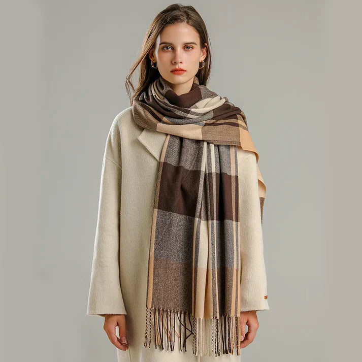 Kasjmier Sjaal met Ruit – Luxe, Tijdloos & Extra Zacht voor Dames
