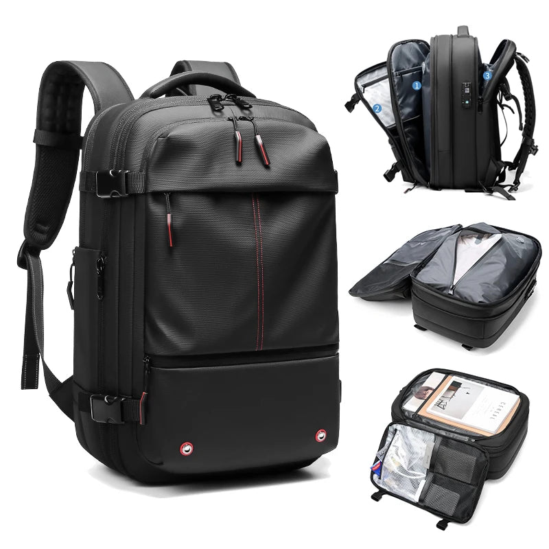 Waterdichte Anti-Diefstal Laptop Reis Rugzak – 40L Reistas met USB Poort & TSA Slot