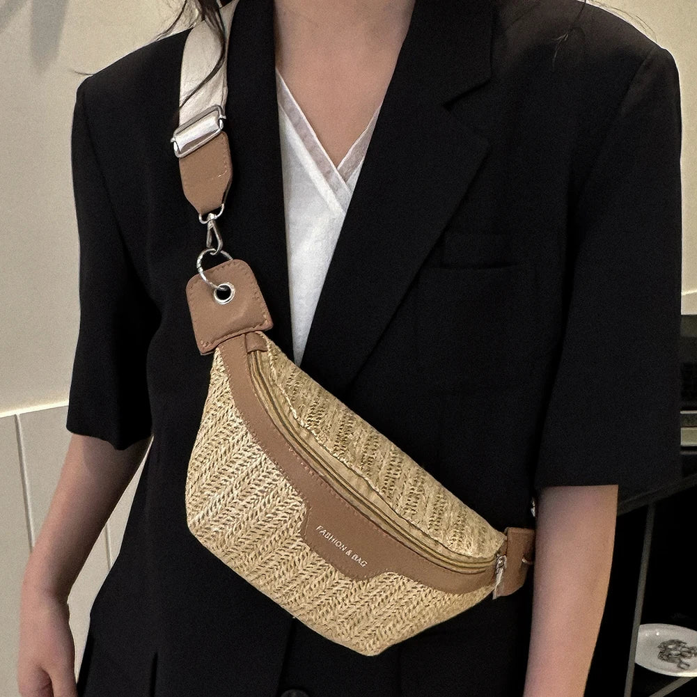 Raffia Crossbody Heuptas – Zomers, Trendy & Comfortabel