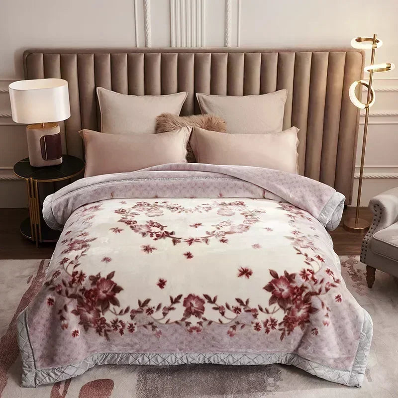 Luxe Fleece Deken met Bloemenprint – Extra Zacht en Warm voor Winter