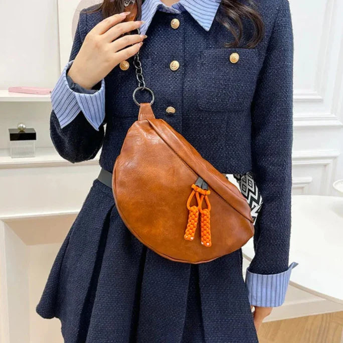 Dames Heuptas met Ketting – Stijlvolle Crossbody Tas van Kunstleer