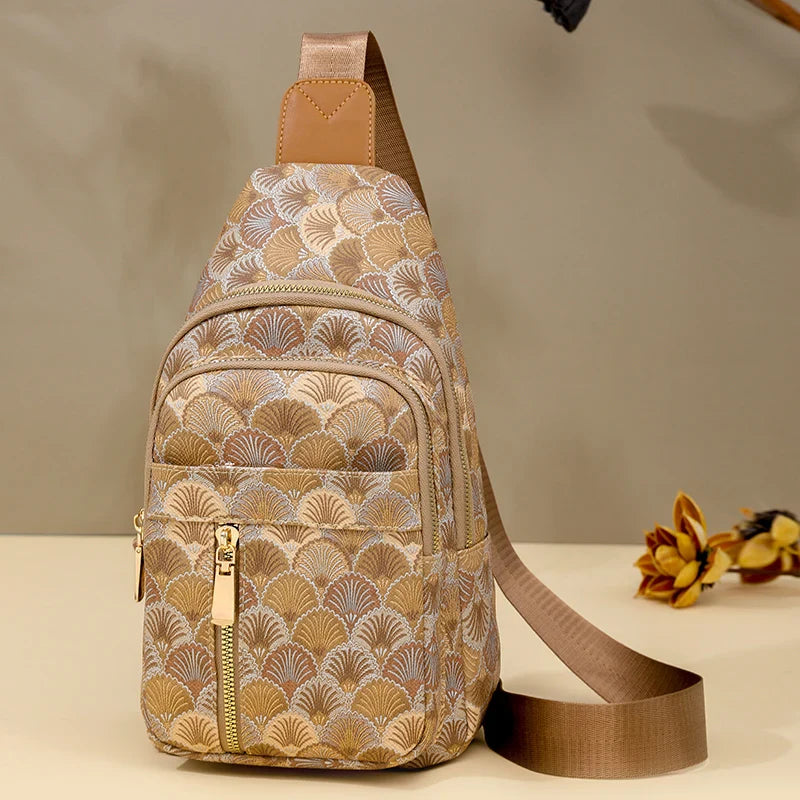 Trendy Schouder Rugtas – Compacte Crossbody Backpack met Patronen