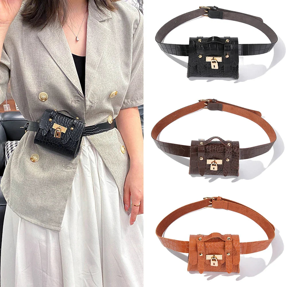 Dames Riemtas – Trendy Belt Bag met Goudkleurig Slot Detail
