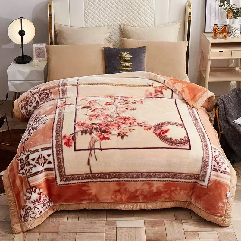 Luxe Fleece Deken met Bloemenprint – Extra Zacht en Warm voor Winter