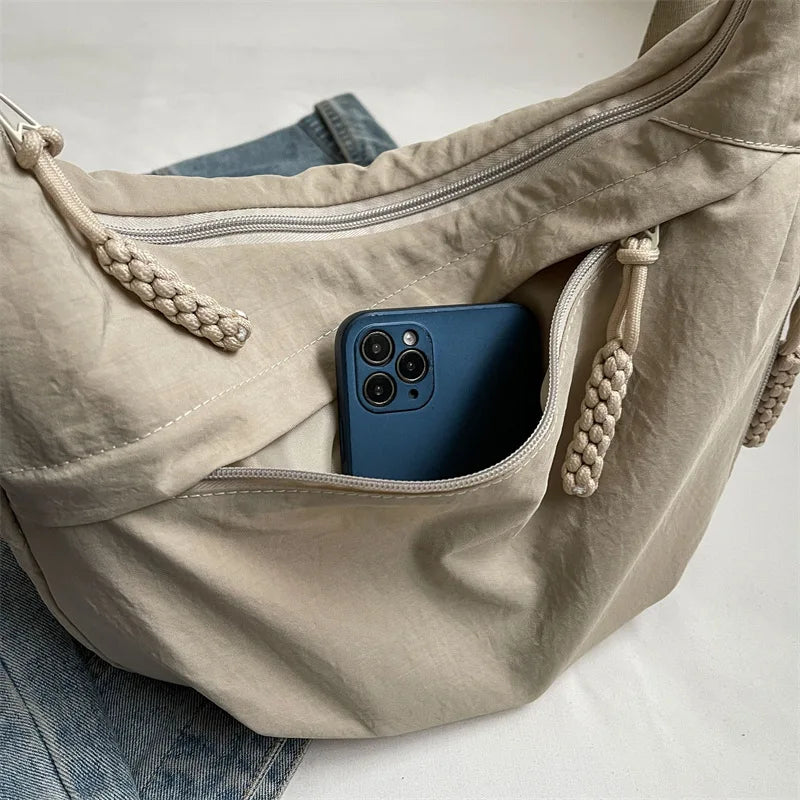 Beige Hobo Crossbody Tas – Ruim, Stijlvol & Comfortabel