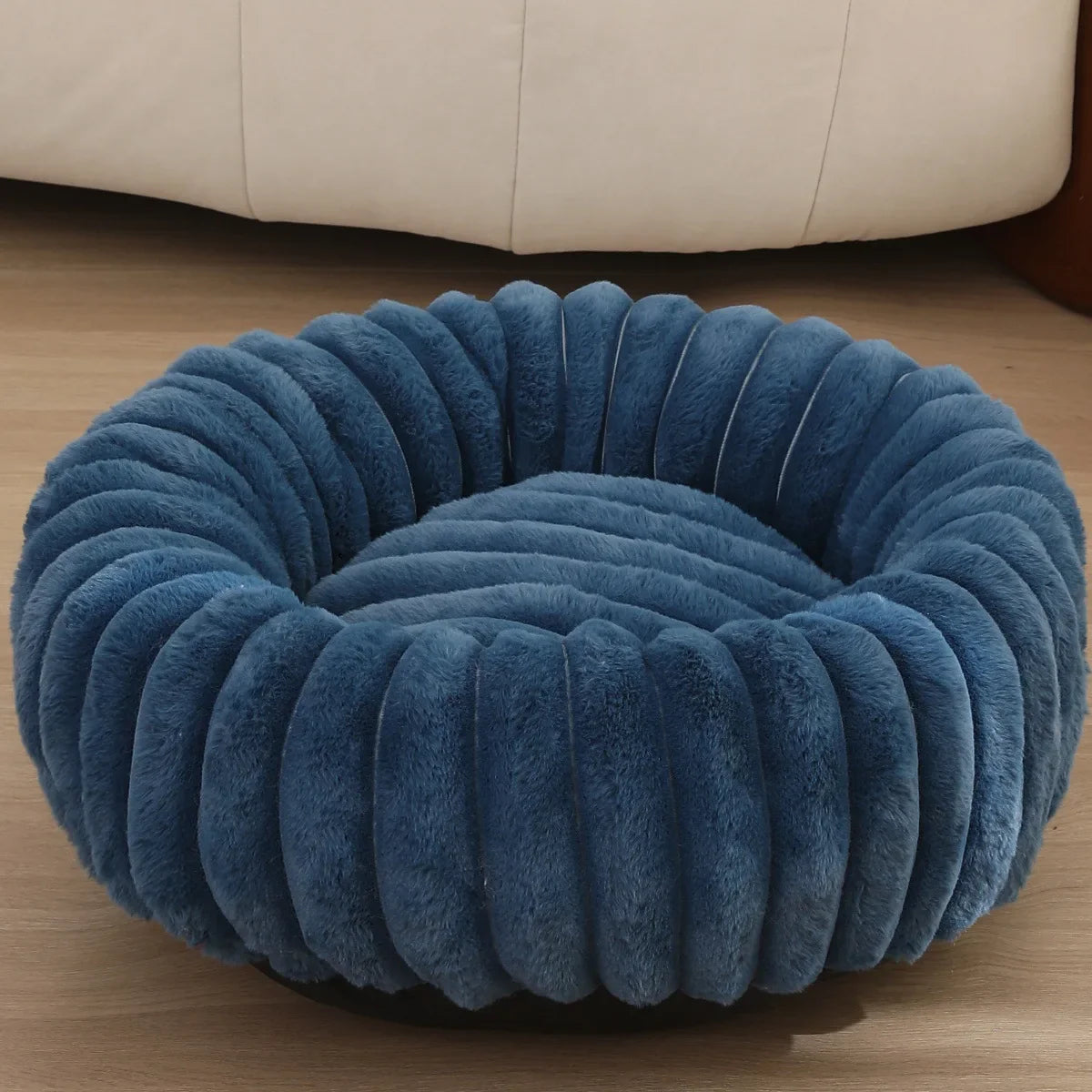 Corduroy Donut Hondenmand & Kattenmand – Zachte Fluffy Huisdiermand