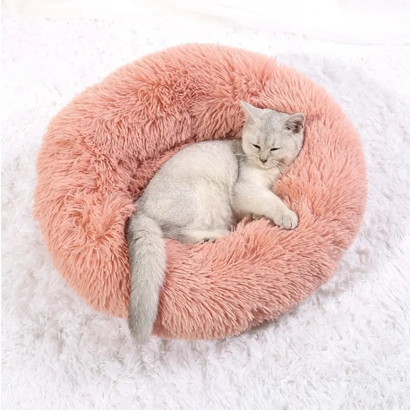 Ronde Donut Hondenmand & Kattenmand – Zachte Fluffy Huisdiermand