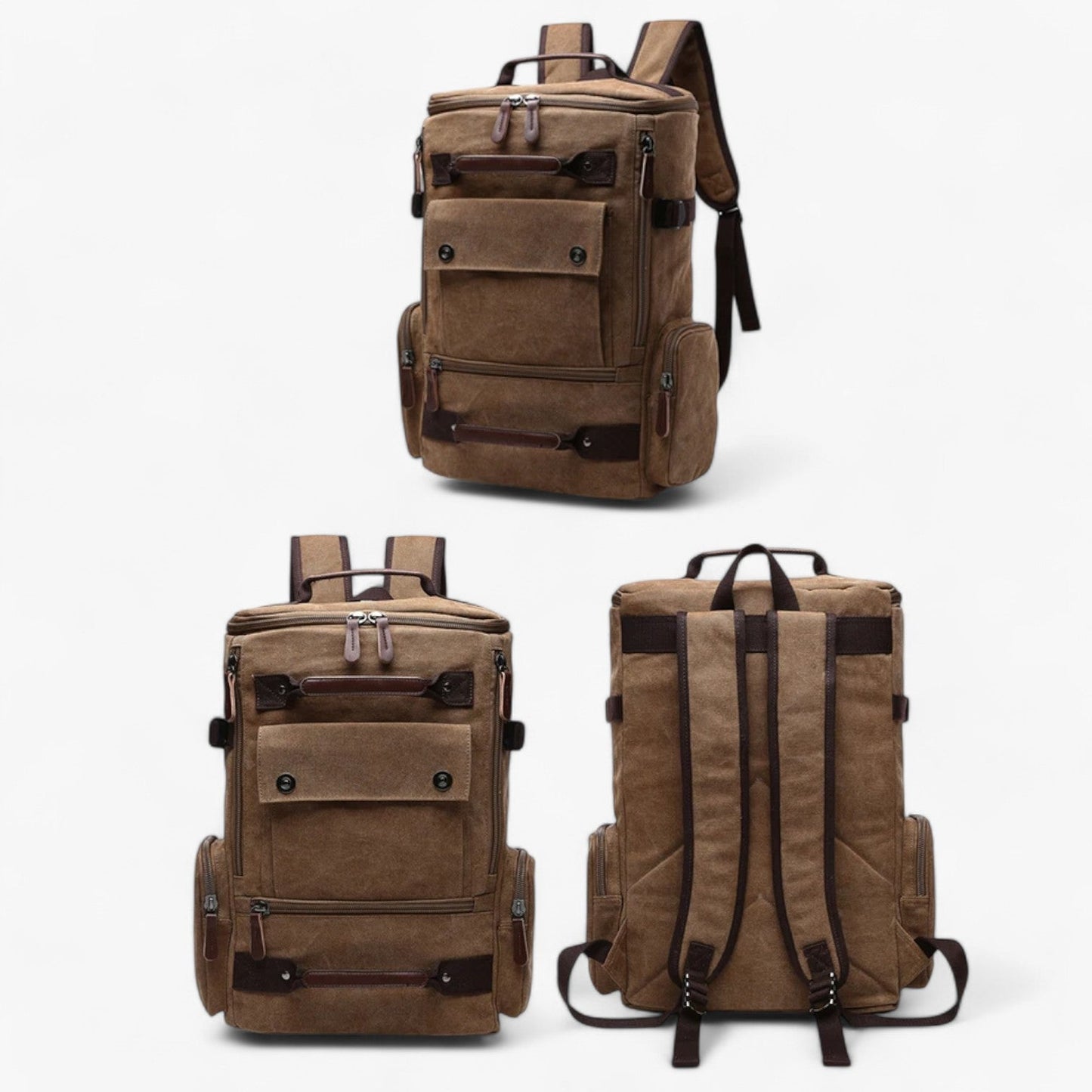 Vintage Canvas Rugzak – Stevige Heren & Dames Backpack met Laptopvak