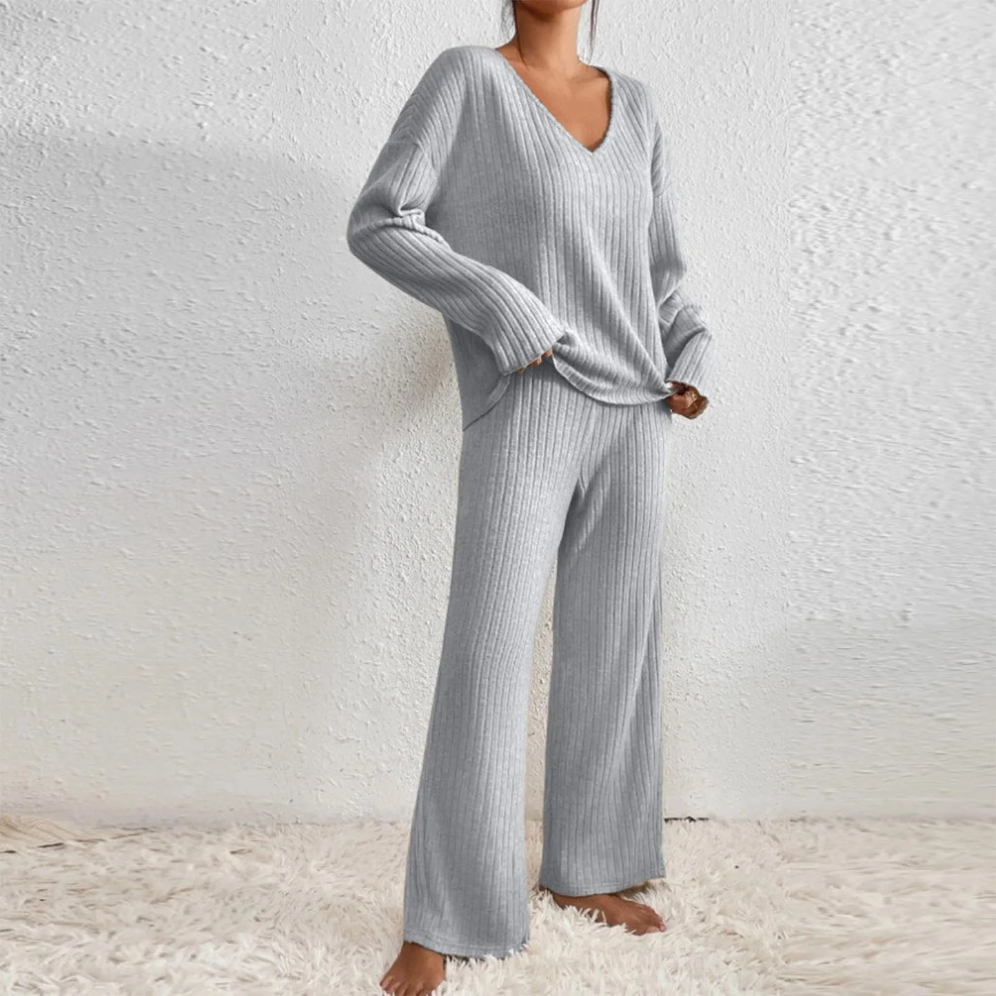 Tweedelig Winterpak voor Dames – Comfortabele Trui & Broek Set