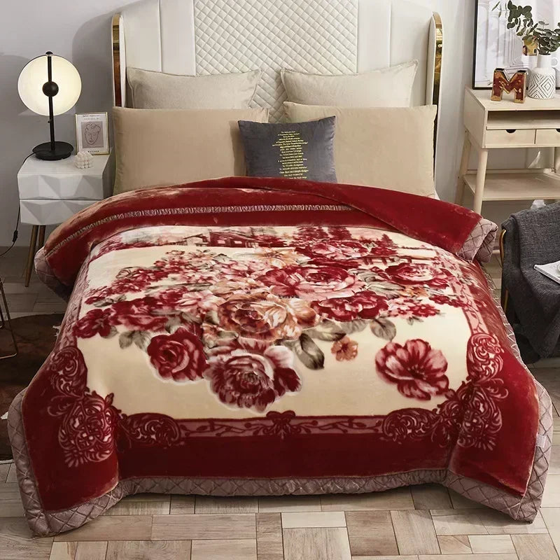 Luxe Fleece Deken met Bloemenprint – Extra Zacht en Warm voor Winter