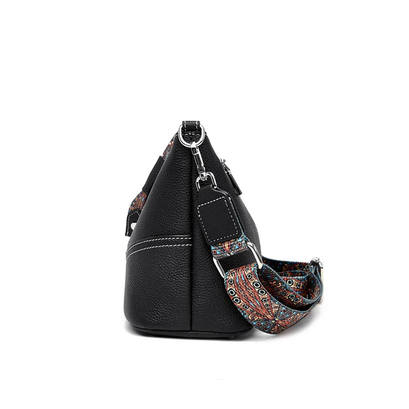 Schoudertas & Crossbody Bag β Zwart | Dames Handtas met Brede Band
