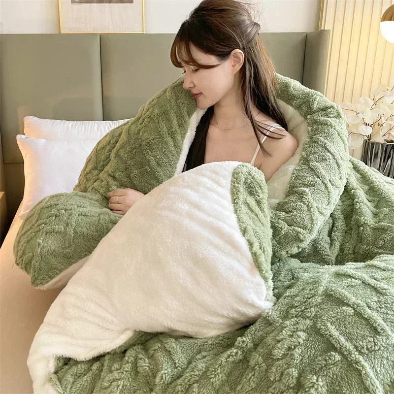 Warme Winterdeken – Luxe Dikke Fleece Deken met Patroon