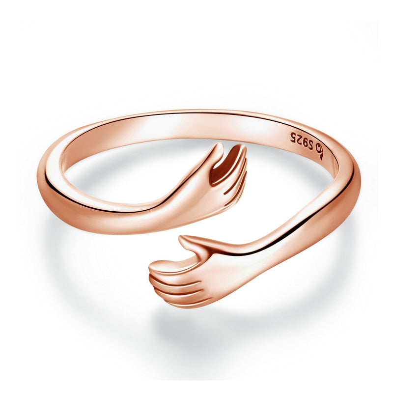 Kus en Knuffel Ring – Verstelbare Liefdesring met Symbolische Omhelzing