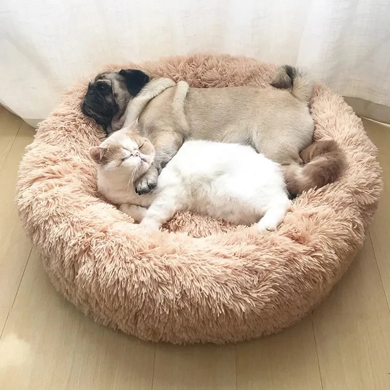 Ronde Donut Hondenmand & Kattenmand – Zachte Fluffy Huisdiermand