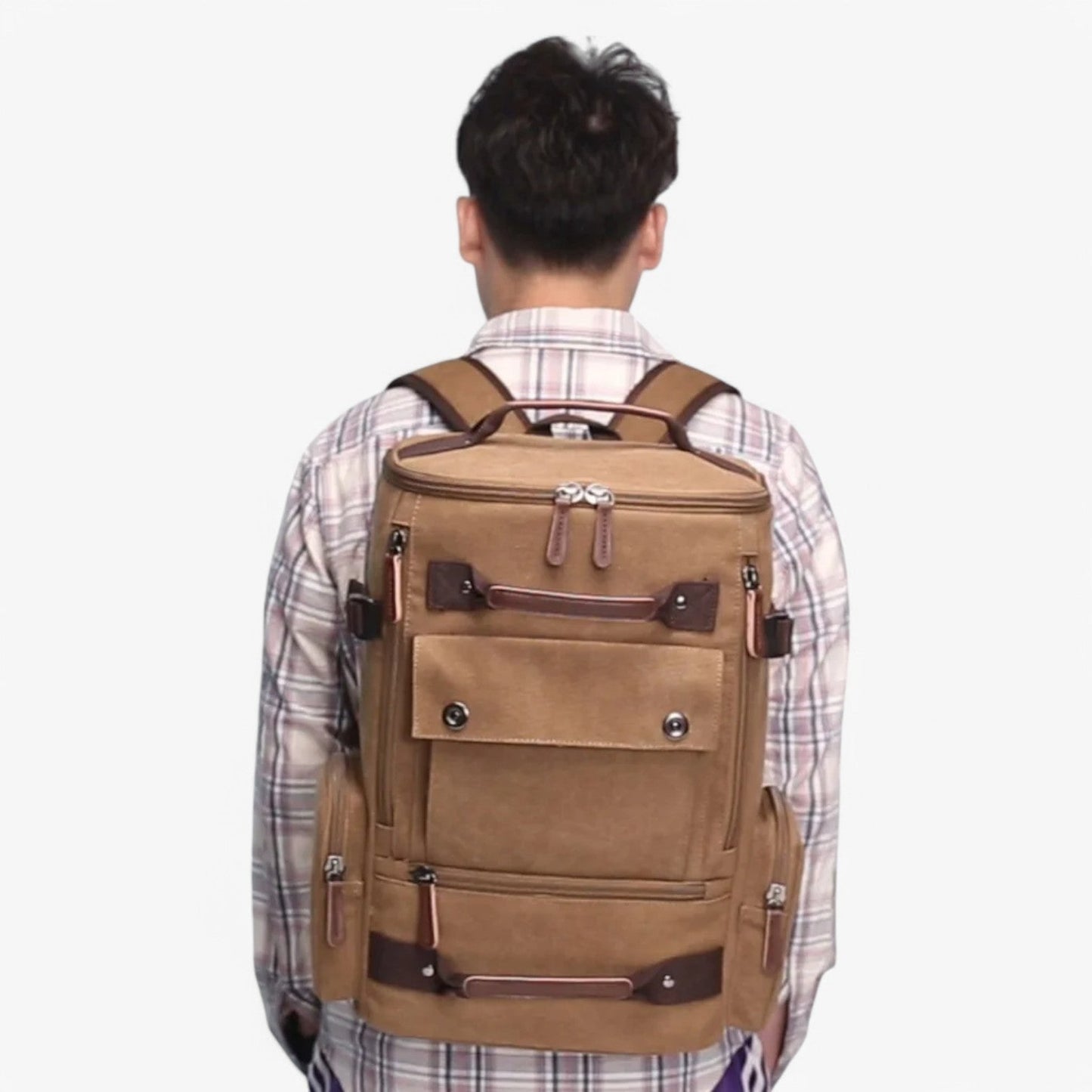 Vintage Canvas Rugzak – Stevige Heren & Dames Backpack met Laptopvak