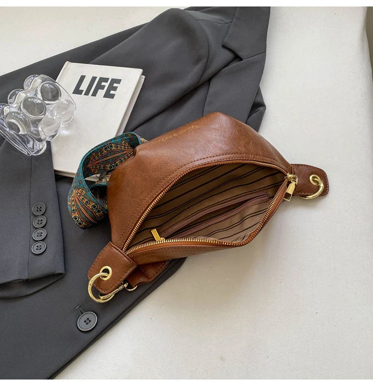 Leren Crossbody Heuptas – Luxe Schoudertas met Brede Band