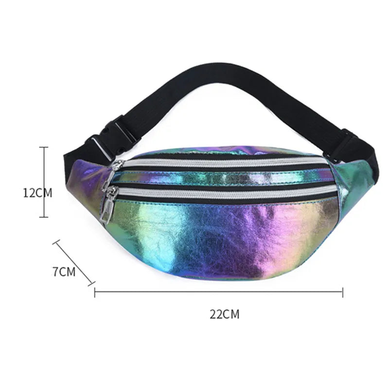 Holografische Crossbody Heuptas – Festival, Trendy & Comfortabel