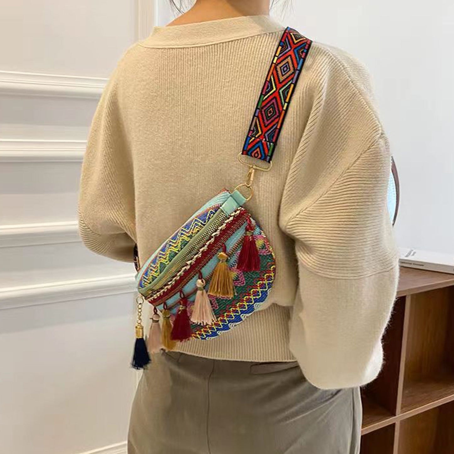 Bohemian Crossbody Tas – Kleurrijk, Uniek & Comfortabel