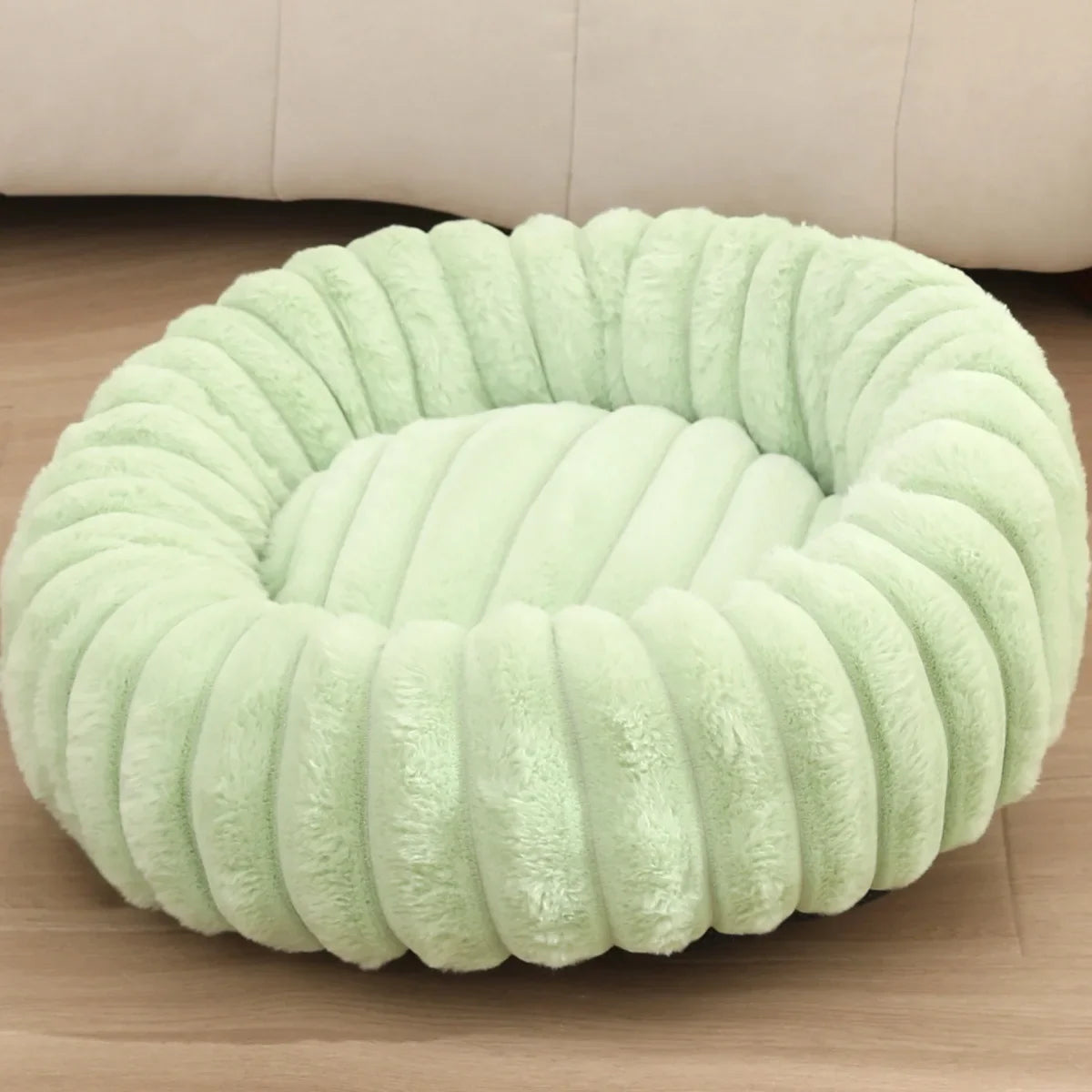 Corduroy Donut Hondenmand & Kattenmand – Zachte Fluffy Huisdiermand
