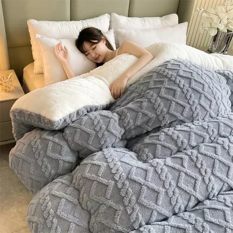 Ultra Zachte Winterdeken – Dikke Fleece & Sherpa Plaid voor Bed en Bank