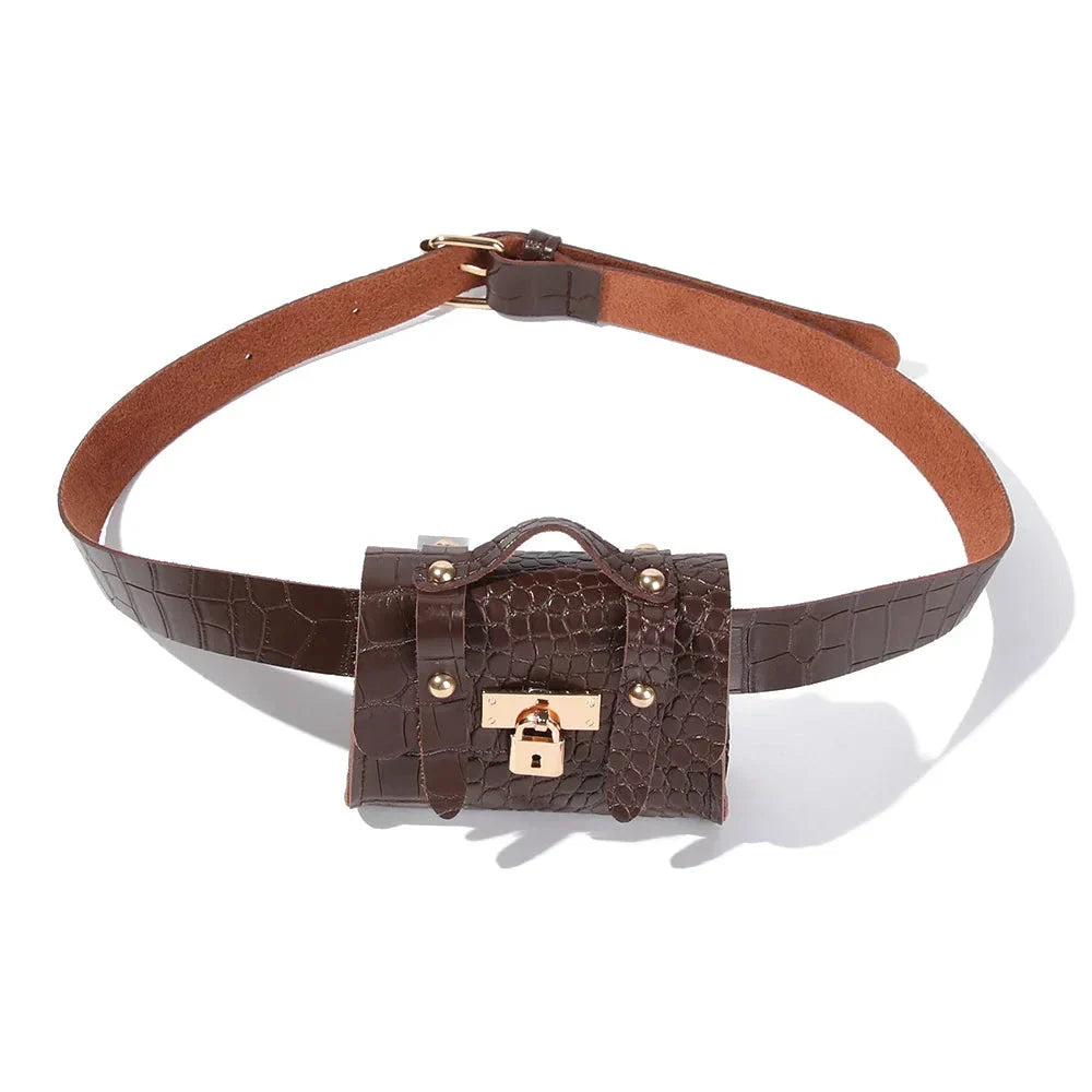Dames Riemtas – Trendy Belt Bag met Goudkleurig Slot Detail