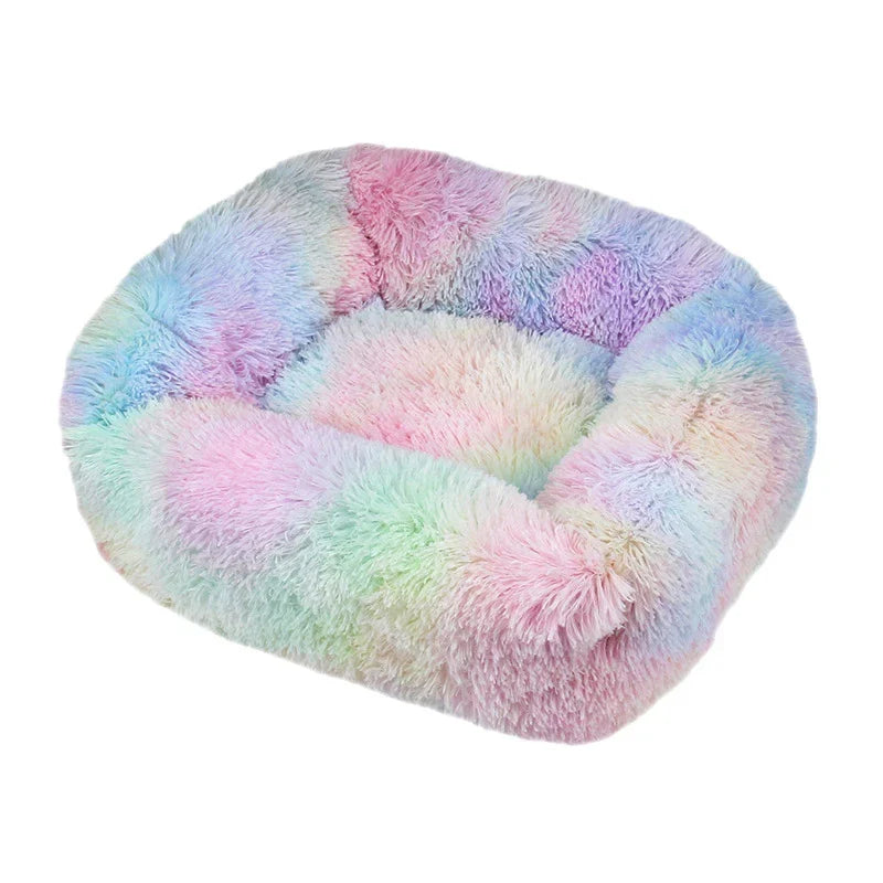 Donut Hondenmand & Kattenmand – Zachte Fluffy Huisdiermand in Meerdere Kleuren
