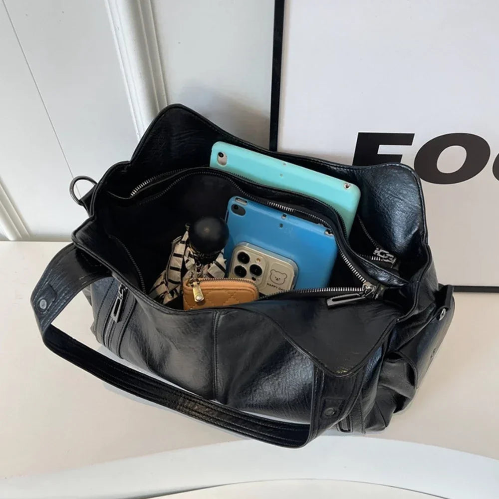 Dames Leren Schoudertas β Ruime Hobo Bag met Luxe Afwerking