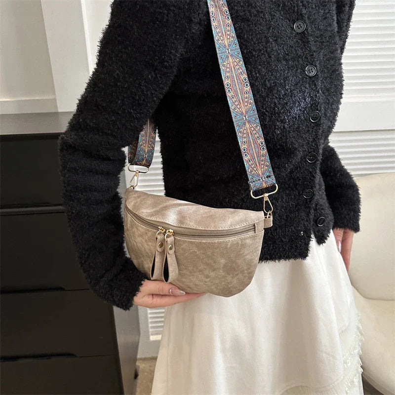 Crossbody Tas met Brede Schouderband – Boho Chic Schoudertas