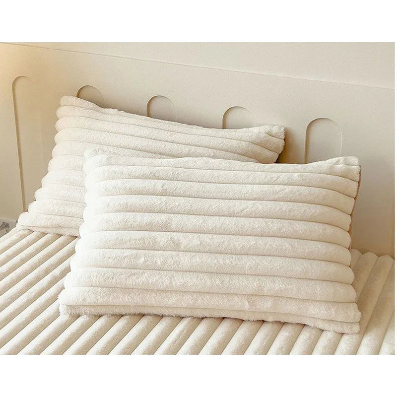 Fluwelen Fleece Bedsprei – Zachte Warme Deken met Ribbelstructuur voor Slaapkamer