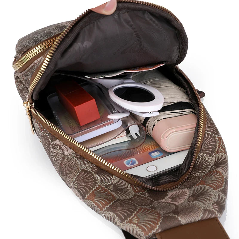 Trendy Schouder Rugtas – Compacte Crossbody Backpack met Patronen