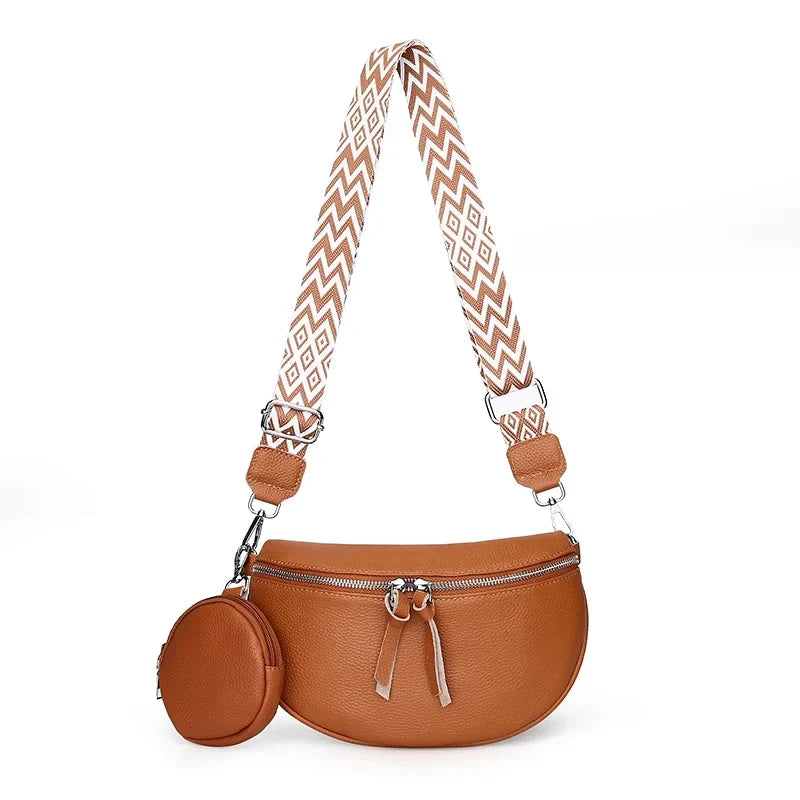 Elegante Crossbody Tas – Schoudertas met Gevlochten Strap & Extra Coin Pouch