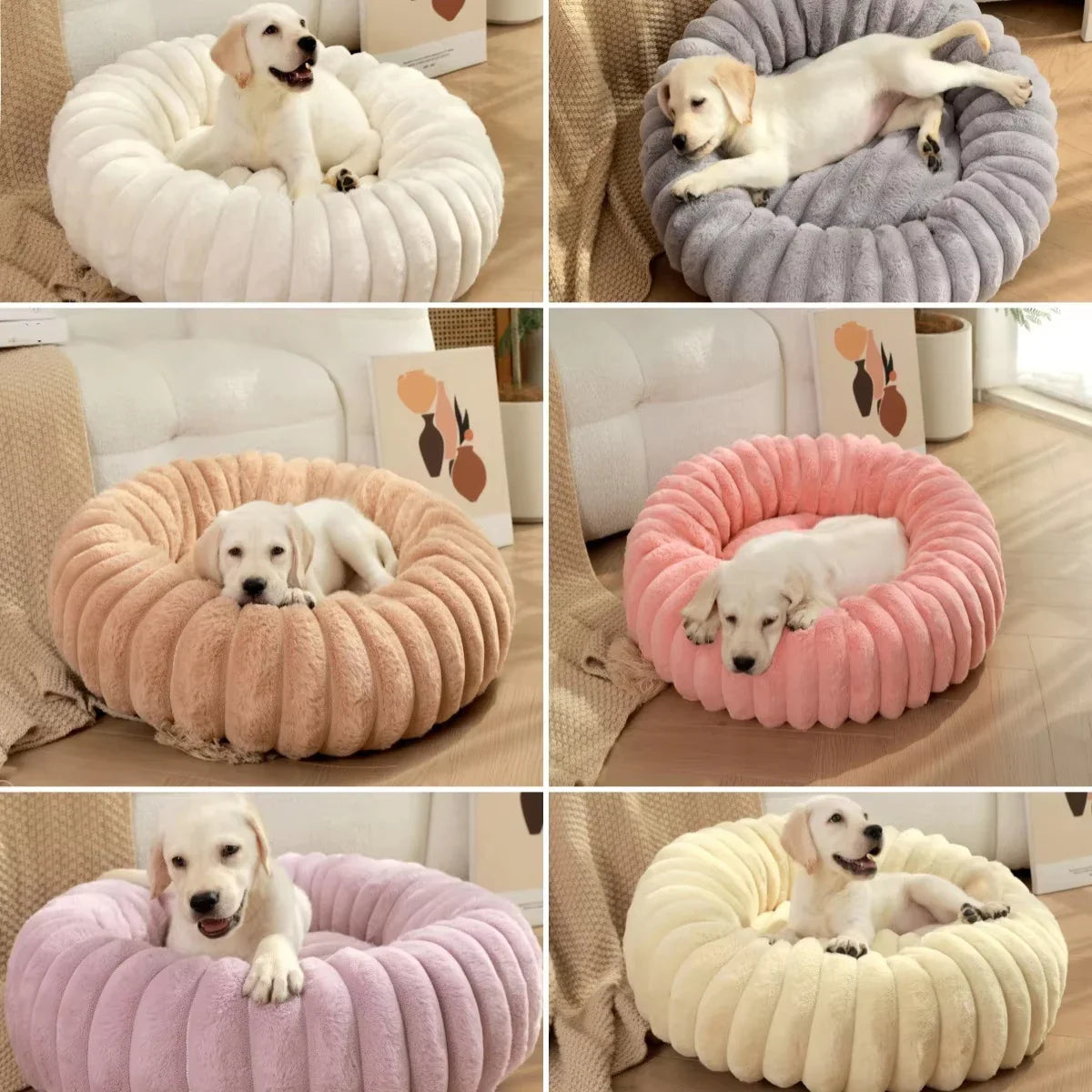 Corduroy Donut Hondenmand & Kattenmand – Zachte Fluffy Huisdiermand