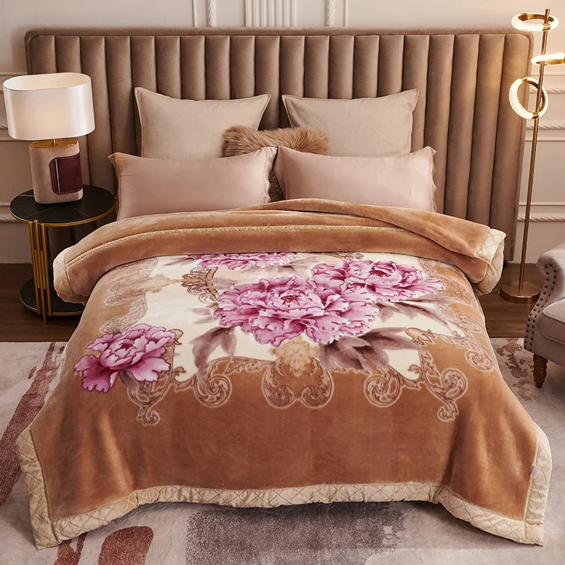 Luxe Fleece Deken met Bloemenprint – Extra Zacht en Warm voor Winter