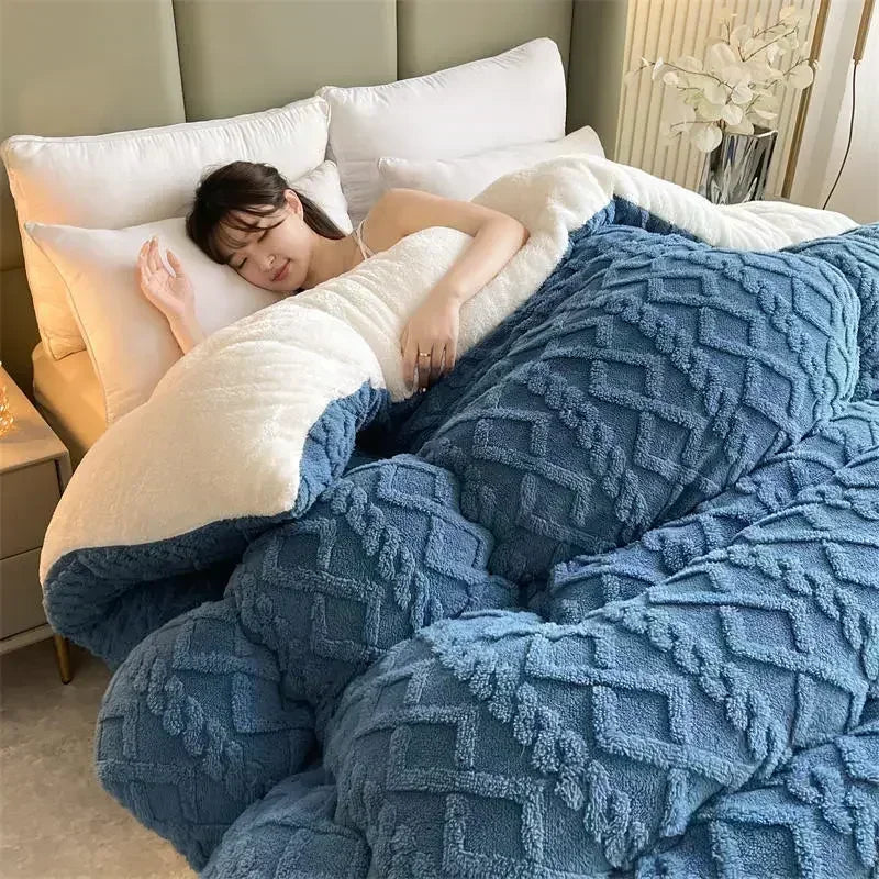 Warme Winterdeken – Luxe Dikke Fleece Deken met Patroon
